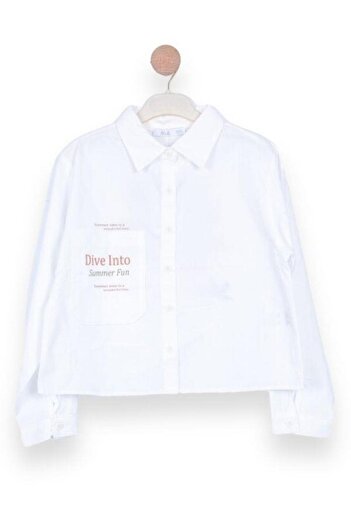 NK Girl's Oversize Back Patterned Pocket Shirt