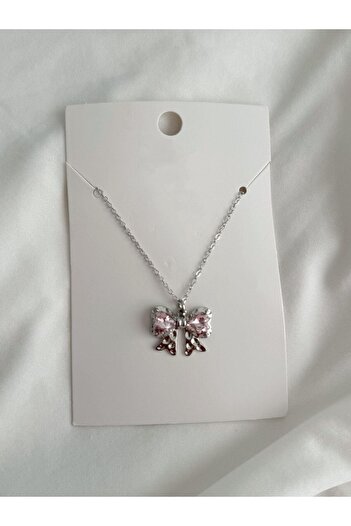 Planet Butik Heart Patterned Silver Chain Imported Necklace
