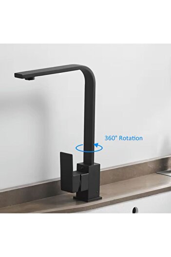 Boheme Black Square Kitchen Faucet - Fleko