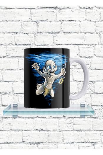 remonz LOTR Lord of the Rings Nirvana Gollum Printed 100% Porcelain Mug