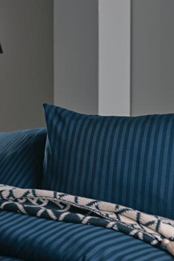 Doqu Home Artline Сатиновий комплект постільної білизни - подвійний King Size, синій