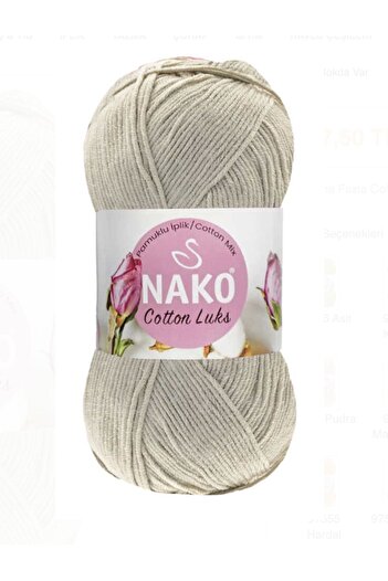NAKO Cotton Luks El Örgü İpliği 100 gr Renk No : 97546 TAŞ RENGİ