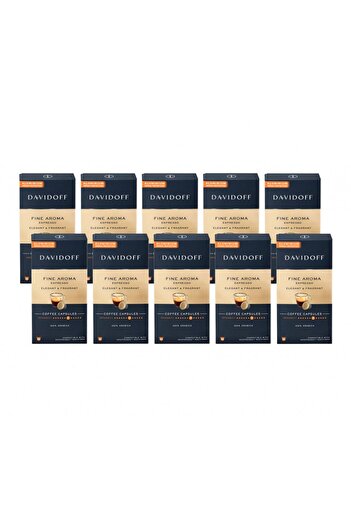 Davidoff Fine Aroma Espresso Elegant & Fragrant Aluminum Capsule Coffee 100 Pcs (Nespresso Compatible)