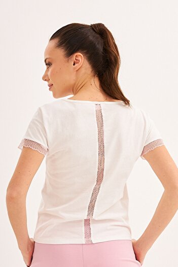 LILIAN Soft Ecru Lace Women's T-shirt