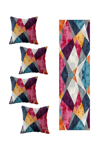 on the clouds Color Transitional 4-Piece Kitchen and Living Room Table - Decorative Throw Pillow and Runner Set