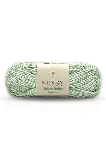 SENSY Green Batik - Premium Softee Raffia, Multicolored Hand Knitting Rope Hobby Rope