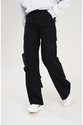 LAMİRAMOOD Black Cargo Pocket High Waist Super Quality
