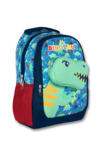 ÜMİT ÇANTA Ummit Bag for Boy - Cennec Green Primary School School Bag with 3 Sizes and Dinosaur Compartment