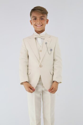SIRRI Special Cream Colored Little Gentlemen's Suit for 6-10 Years - Elegant and Stylish Choice