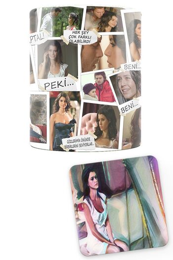remonz Unforgettable Series Characters Series Bihter Printed 100% Porcelain Mug and Cup Pad