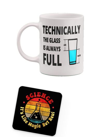 remonz Porcelain Mug and Wooden Cup - Science Printed Base