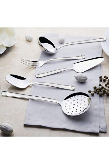 Nehir Paris Silver Plain 5 Piece Service Set