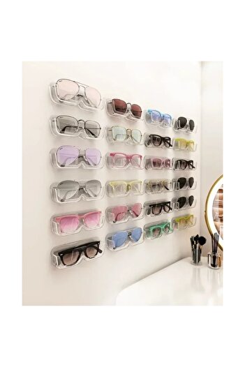 ANI OFİS KIRTASİYE Mounted Glasses and Sunglasses Wall Display Shelf - Plastic Storage Box