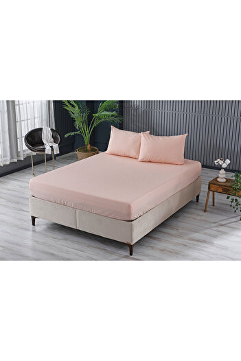 Doqu Home Colorful Single King Size Bed Sheet - Salmon