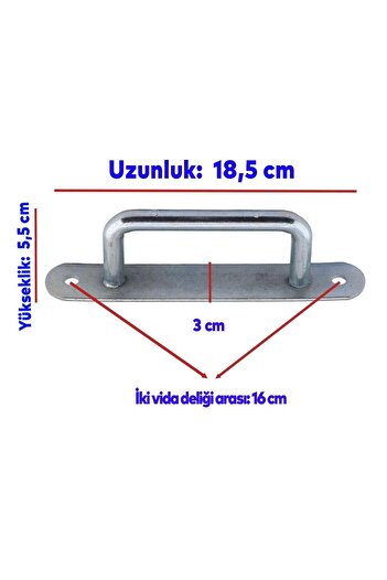 NZB El Tutamağı Çekme Kolu Kapı Kolu Tutma Kulbu 18,5 cm Krom Metal Kulp Kapı Tutamağı