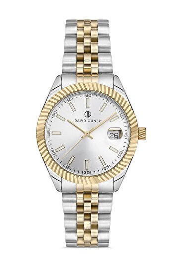 DAVID GUNER Marka Sarı Gümüş Rolex Kasa Kordon Kadın Kol Saati