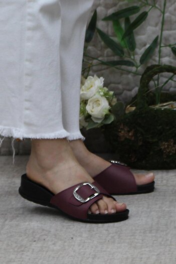 Ceyo Oliva-8 Claret Red Women's Orthopedic Comfortable Slippers