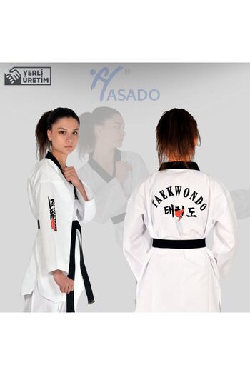 HAŞADO Чорний костюм для таеквондо з капюшоном Dobok Upper Belt