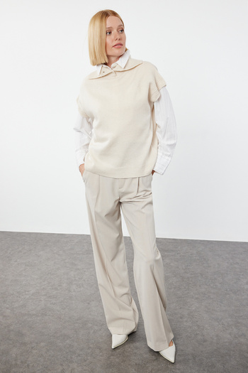 Trendyol Collection Soft TextureD Turtleneck Knitwear Sweater - Button DetaileD TWOAW25SV00002