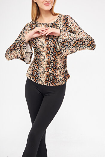 ESPİNA Women's Spanish Sleeve Gathered Blouse