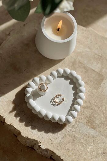 Mandalin Art Studio Heart Shaped Bubble Decorative Plate 14 cm