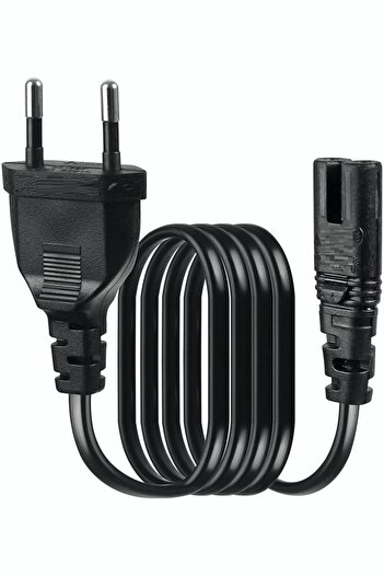 Derwell 3 Metre Teyp Işıldak Fişi C7 Power Güç Kablosu 3m 2x0.75 Enerji Kablosu 2 Pinli Power Cord