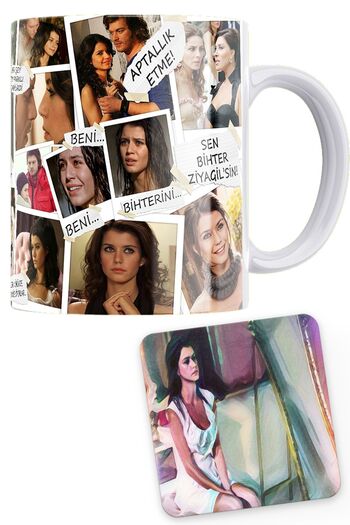 remonz Unforgettable Series Characters Series Bihter Printed 100% Porcelain Mug and Cup Pad