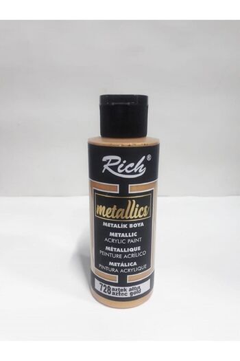 Rich Metalik Akrilik Boya - Metallic Acrylic Paint 120cc Aztek Altın 728