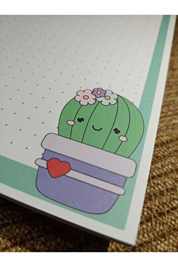 Milyoncu Sepeti Cactus Patterned Dotted Notebook-Notepad-Blocknote A5