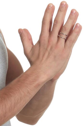 LABALABA Men's Lacquer Silver Color Plated Wire Wrap Ring