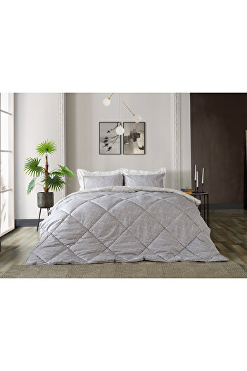 Doqu Home Easy Cotton Glimmer Comforter Set Tek Kişilik - Gri