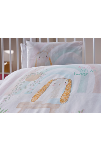 Doqu Home Nakışlı Bebek Nevresim Takımı Little Bunny Bebek - Sarı