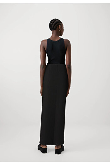 ONLY ONLSALLY HW RIB MAXI SLIT - Lycra Slim Fit Maxi Skirt
