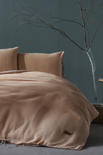 Doqu Home Yarn Painted Series Ahenk Double Duvet Cover Set - Beige