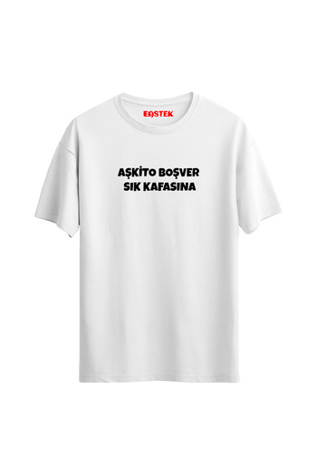 Açık Garaj Unisex μπλουζάκι με στάμπα "Aşkito Boşver".