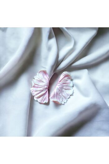 CREATİVESHOP Pink Half Flower Earrings, Flower Earrings, Pink Earrings, Clay Earrings, Elegant Earrings Set