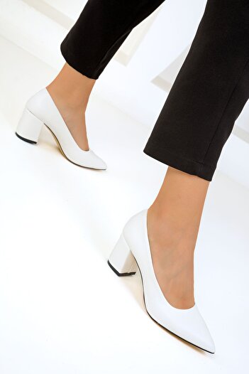 SOHO Classic White Women's Heeled Shoes - 18511