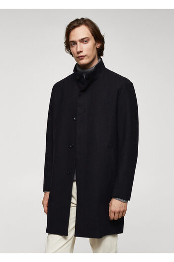 MANGO Woman Men's Navy Blue Coat67020627