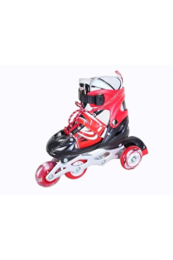 Karsan Toys زلاجات تدريب حمراء قابلة للتعديل مع جسم معدني مضاء