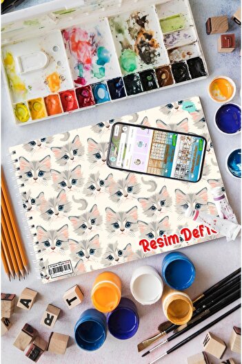 kutuTR Luxury 25x35 Painting Book - Wooden Cover, 110 gr, 30 Sheets RD001