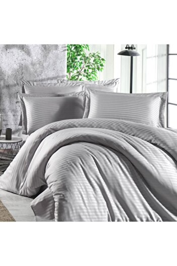 In House Rice | 6 Pieces Polyester Comforter Set - King - 260x240 cm - 1001 - Silver