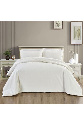 In House Rancy | 3 Pieces Winter Comforter Set with Fur Lining - King - 260x240 cm - off White