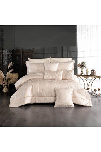 In House Dover | 10 Pieces Copland Comforter Set - King - 260x240 cm - 600 - Ivory & Beige
