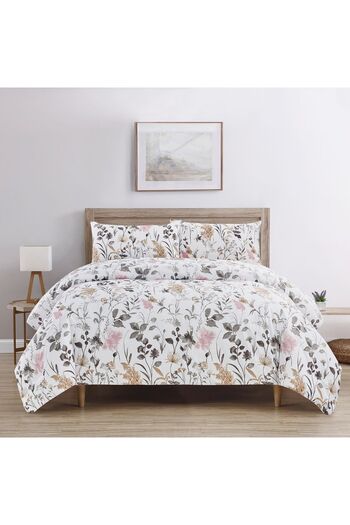 In House Fadeh | 4 Pieces Summer Comforter Set - King - 260x240 cm - Ivory & Grey