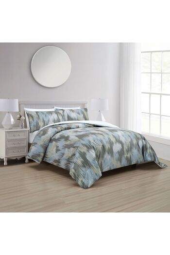 In House Russell | 3 Pieces Winter Comforter Set - King - 260x240 cm - Grey & Blue