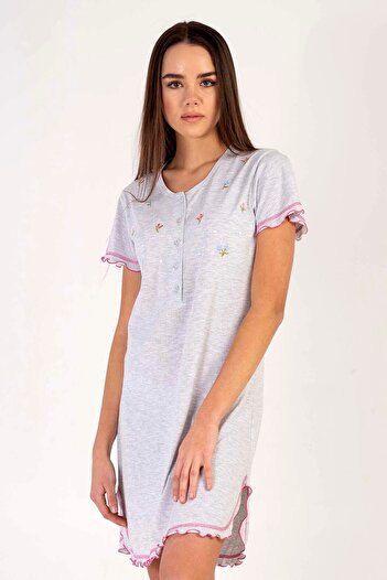 VİENETTA Women's Short Sleeve Nightgown - 302001