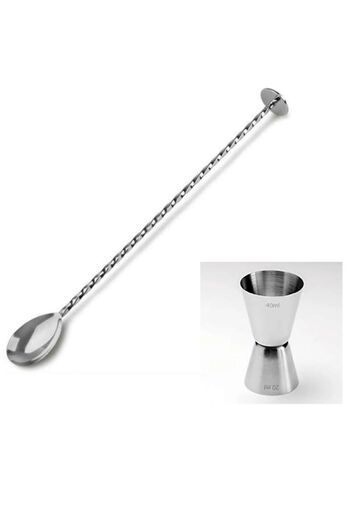 adin tasarım Bar Spoon with Mallet Jigger 2/4 Cl Cocktail Scale Bartender Bar Set Cocktail Mixing Spoon