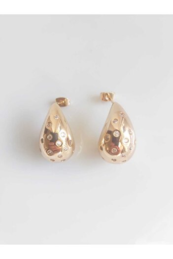 DEVİ fashion Zircon Stone Teardrop Drop Earrings 3 cm