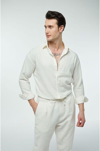 Quagga Men's Summer Suit - Stylish Cotton Linen Shirt and Trousers