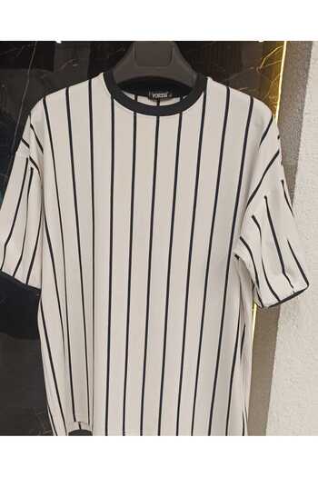 Noname Tricou Tată Vară Tricou cu dungi din bumbac pieptănat / Tricou unisex / Ziua Tatălui